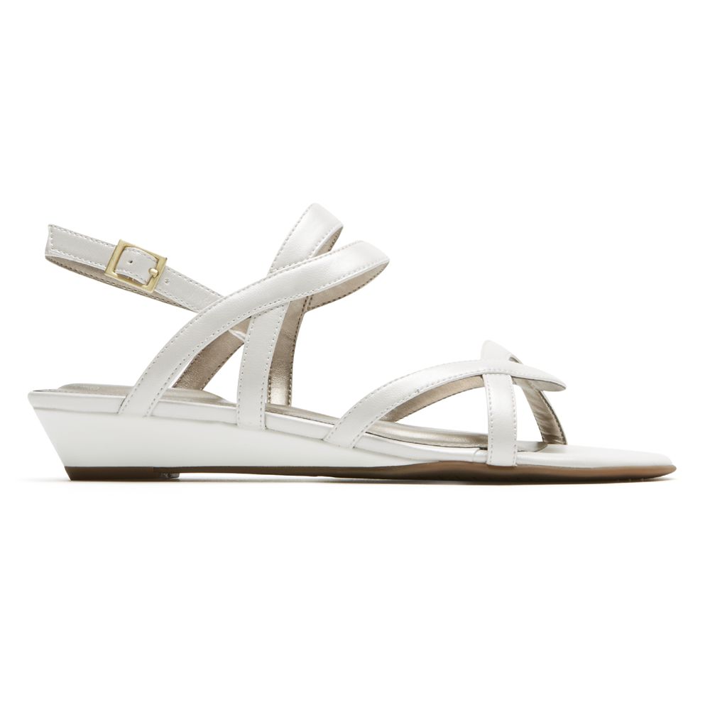 Rockport Total Motion Zandra Slingback - Womens Sandals - White - NZ (VCJ-561903)